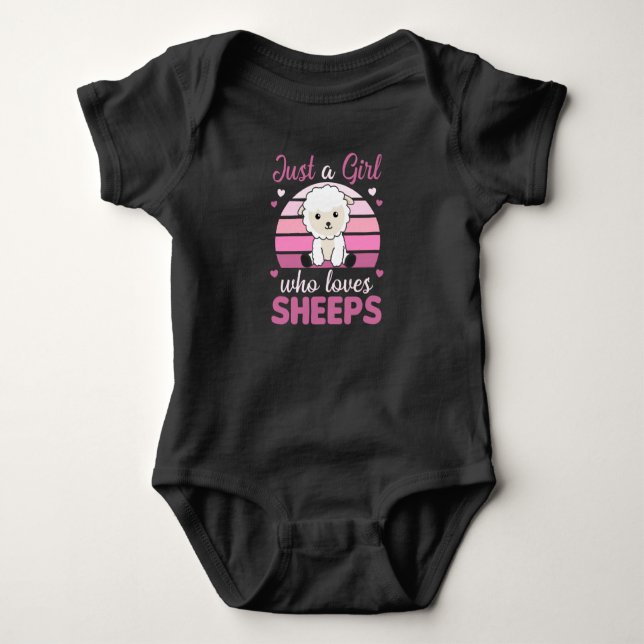 Just A Girl Who Loves Sheeps - Sweet Sheep Baby Bodysuit (Front)