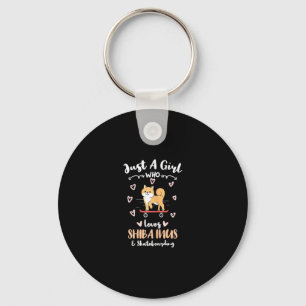 Just A Girl Who Loves Shi Inus And Skateboarding Key Ring