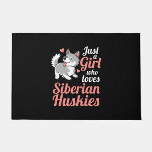 Just A Girl Who Loves Siberian Husky Doormat