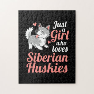Just A Girl Who Loves Siberian Husky Jigsaw Puzzle