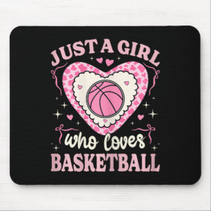 Just A Girl Who Loves Sketll Cow Print Girls Sketl Mouse Pad