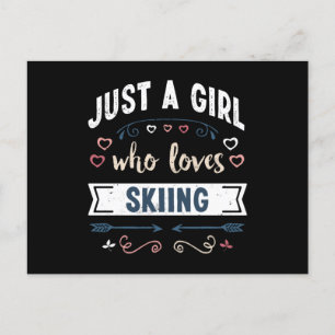 Just a Girl who loves Skiing Funny Gifts Postcard