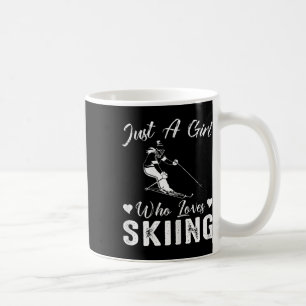 Just A Girl Who Loves Skiing Funny Ski Winter Spor Coffee Mug
