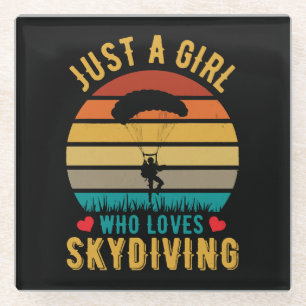 just a girl who loves skydiving glass coaster
