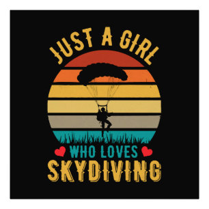 just a girl who loves skydiving photo print