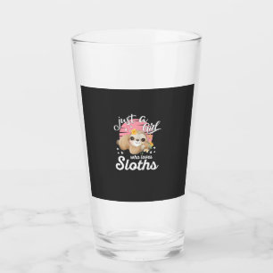 Just A Girl Who Loves Sloth Tee Cute Sloth Lover G Glass