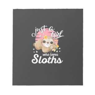 Just A Girl Who Loves Sloth Tee Cute Sloth Lover G Notepad