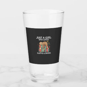 Just A Girl Who Loves Sloths and Books Cute Sloth Glass
