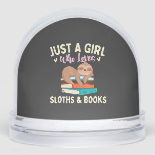 Just A Girl Who Loves Sloths & Books - Bookworm Re Snowglobe