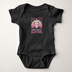 Just A Girl Who Loves Sloth's Cute Animals Vintage Baby Bodysuit