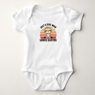 Just A Girl Who Loves Sloth's Cute Animals Vintage Baby Bodysuit