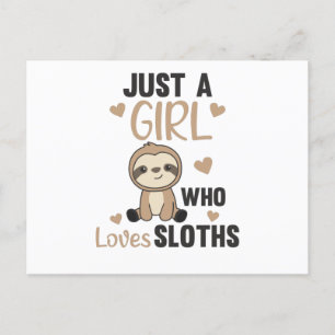 Just A Girl Who Loves Sloth's Cute Animals Vintage Postcard