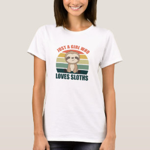 Just A Girl Who Loves Sloth's Cute Animals Vintage T-Shirt