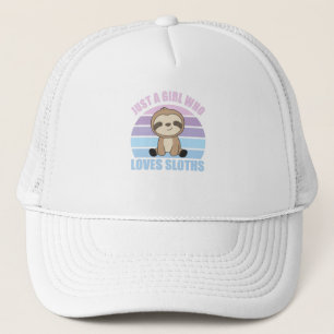 Just A Girl Who Loves Sloth's Cute Animals Vintage Trucker Hat