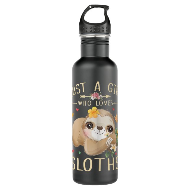 Just A Girl Who Loves Sloths Cute Sloth Lover Girl 710 Ml Water Bottle (Front)