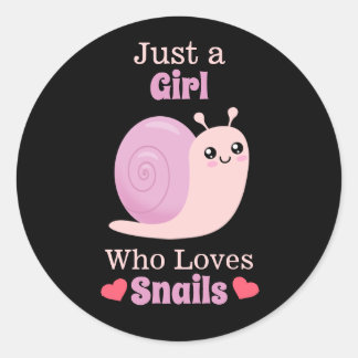 Just A Girl Who Loves Snails Classic Round Sticker