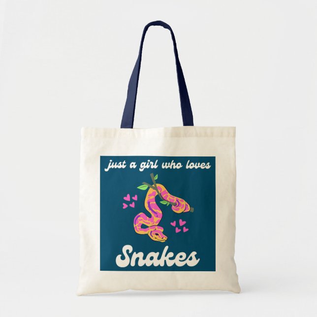 Just a Girl Who Loves Snakes Cute Snake Animal Tote Bag (Front)