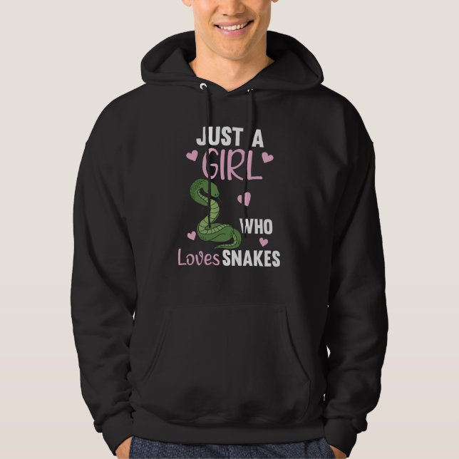 Just a girl who loves snakes cute snake for girls hoodie (Front)