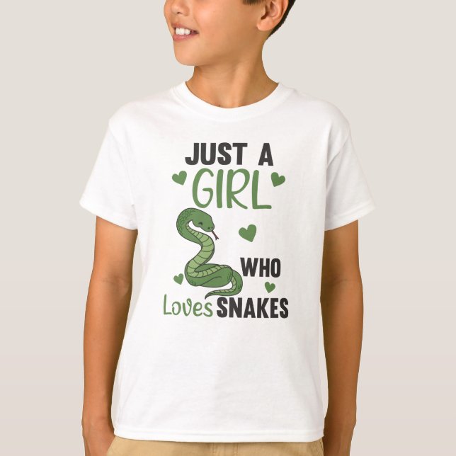 Just a girl who loves snakes cute snake for girls T-Shirt (Front)