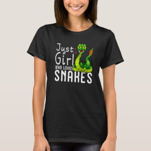 Just a Girl Who Loves Snakes Cute Snake Themed Lov T-Shirt