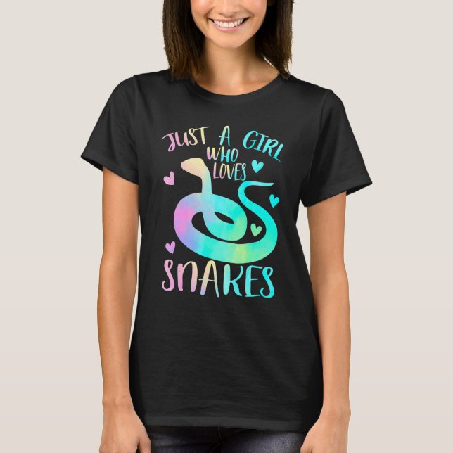 Just A Girl Who Loves Snakes Cute Snake Themed Lov T-Shirt (Front)