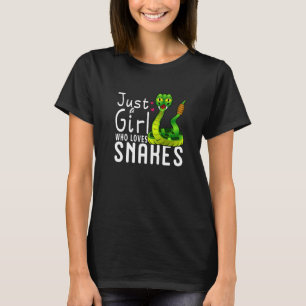 Just a Girl Who Loves Snakes Cute Snake Themed Lov T-Shirt