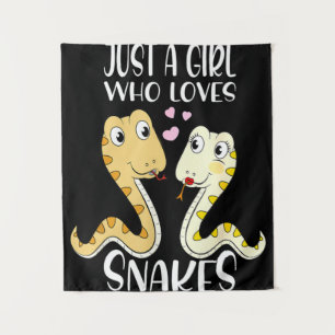 Just A Girl Who Loves Snakes I Cute Snake Girl Tapestry