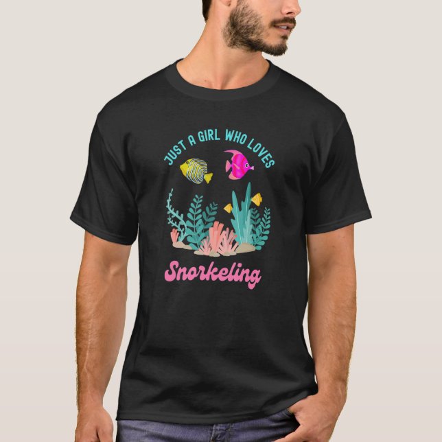 Just a Girl Who Loves Snorkelling Cute Tropical Fi T-Shirt (Front)