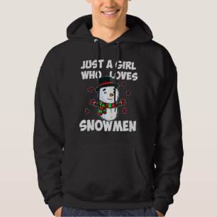 Just A Girl Who Loves Snowman Cute Frozen Snowman Hoodie