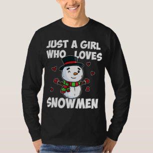 Just A Girl Who Loves Snowman Cute Frozen Snowman T-Shirt