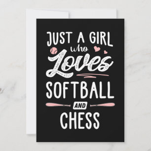 just a girl who loves softball and chess gift holiday card
