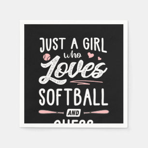 Just A Girl Who Loves Softball And Chess Gift Napkin