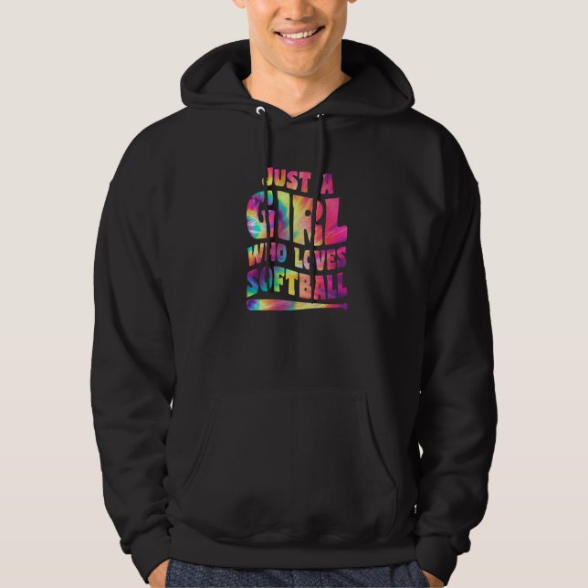 Just A Girl Who Loves Softball Girl Apparel Softba Hoodie (Front)