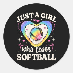 Just A Girl Who Loves Softll 60s 70s Hippie Girls  Classic Round Sticker