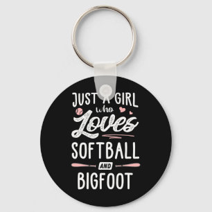 Just A Girl Who Loves Softll And Bigfoot Gift Wome Key Ring