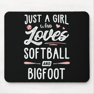 Just A Girl Who Loves Softll And Bigfoot Gift Wome Mouse Pad