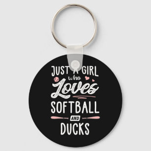 Just A Girl Who Loves Softll And Ducks Gift Women Key Ring