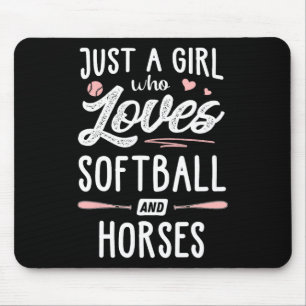 Just A Girl Who Loves Softll And Horses Gift Women Mouse Pad