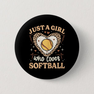 Just A Girl Who Loves Softll Cheetah Print Girls S 6 Cm Round Badge
