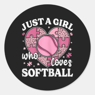 Just A Girl Who Loves Softll Cheetah Print Girls S Classic Round Sticker