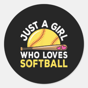 Just A Girl Who Loves Softll Cute Softll Lover  Classic Round Sticker