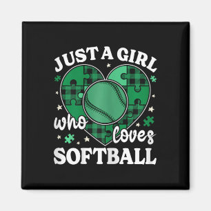 Just A Girl Who Loves Softll Girl Kids Cute Softll Magnet