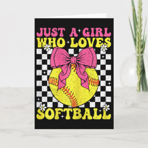 Just A Girl Who Loves Softll Retro Softll Girl _2 Card