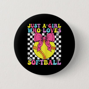 Just A Girl Who Loves Softll Retro Softll Girl _3 6 Cm Round Badge