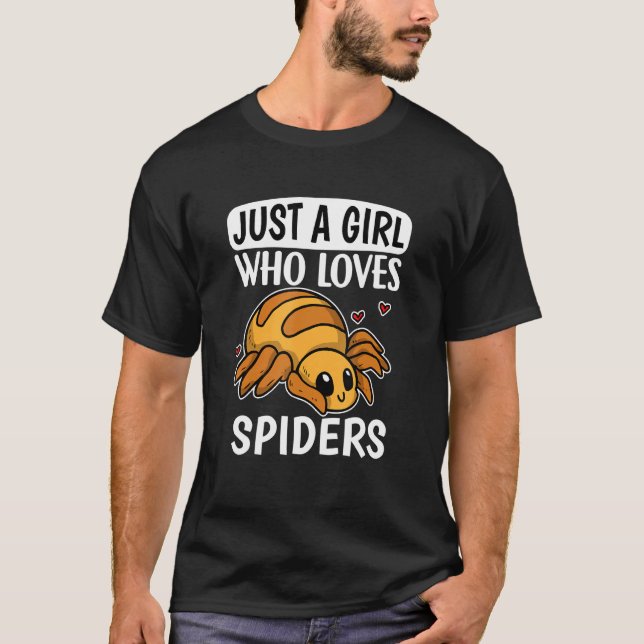 Just A Girl Who Loves Spiders Cute Spider Costume T-Shirt (Front)