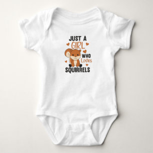 Just A Girl who loves Squirrels Sweet Squirrel Baby Bodysuit