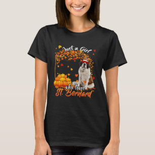 Just A Girl Who Loves St Bernard Dog Thanksgiving T-Shirt