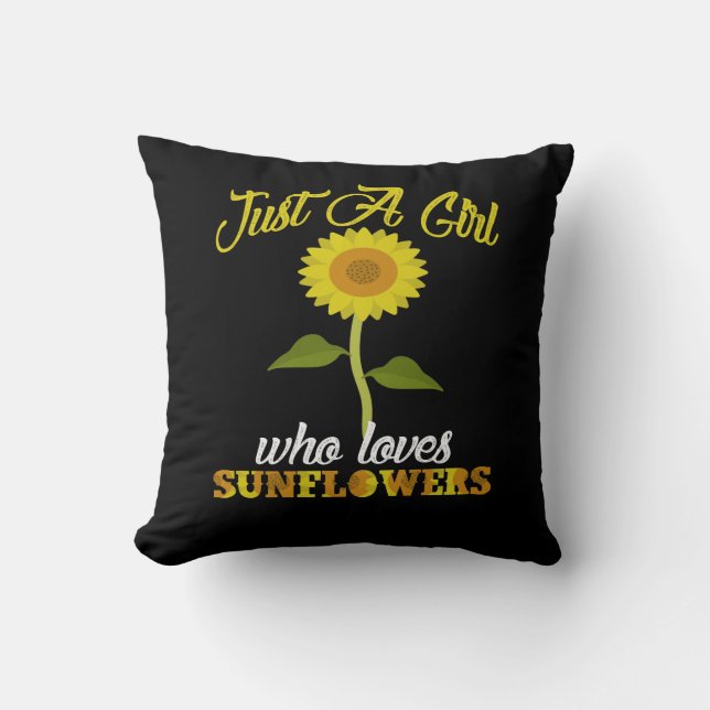 Just A Girl Who Loves Sunflowers Cushion (Front)