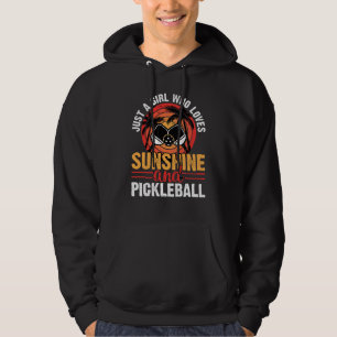 Just A Girl Who Loves Sunshine And Pickleball Retr Hoodie