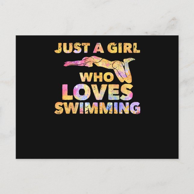 Just A Girl Who Loves Swimming Funny Swim Girls Postcard (Front)
